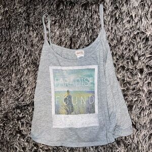 Ten Sixty Sherman Gray Graphic Tank with Pastel Beach Print